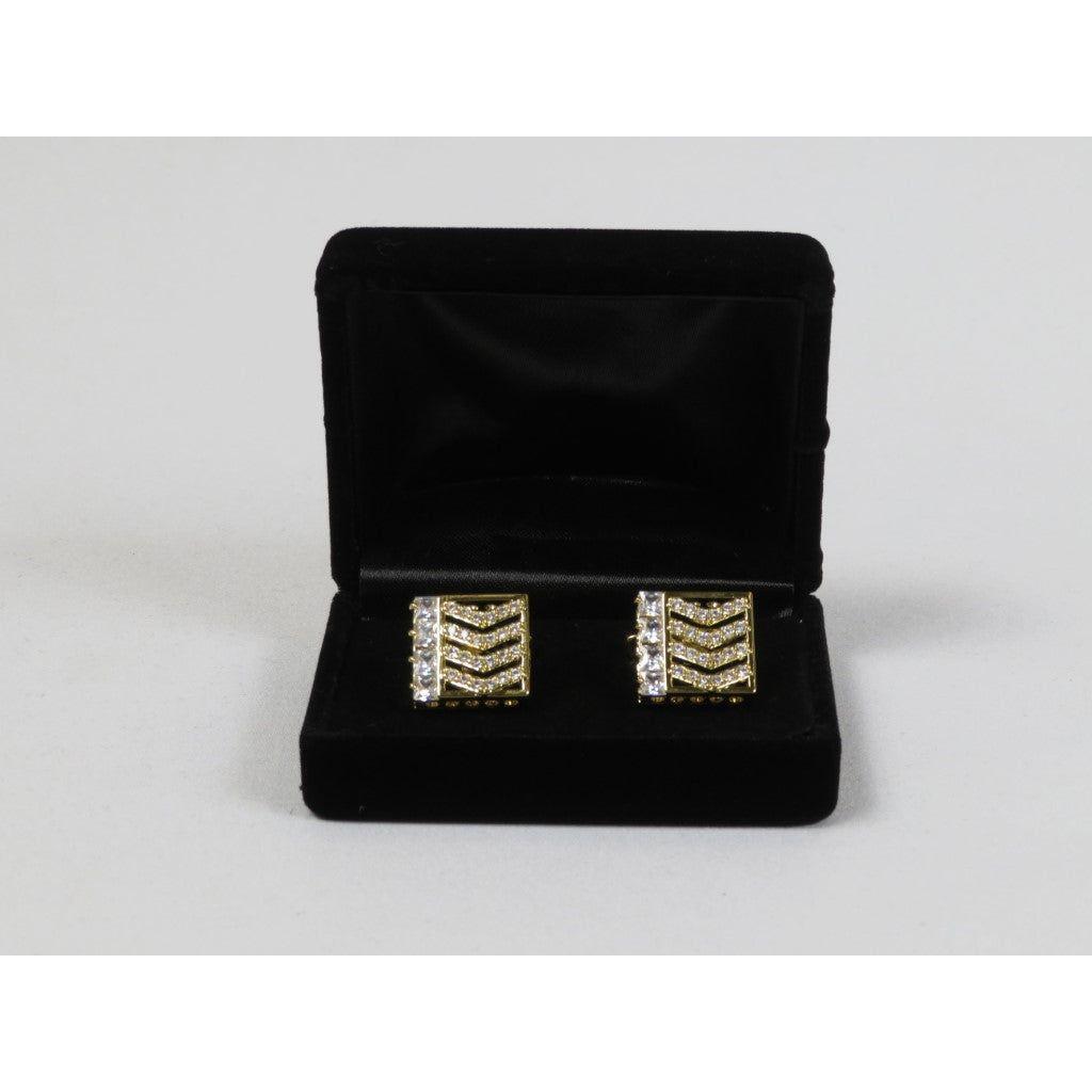 Модные мужские запонки от J.Valintin Из Серебра/Золота С кристаллами JVC-8