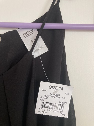 BNWT ladies black summer lightweight strappy top - Size 14 - Picture 2 of 3