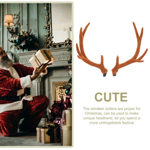3 Pairs Simulated Antlers Headdress Christmas Ornaments Headband - Picture 7 of 11