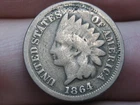 1864 Copper Nickel CN Indian Head Cent Penny- Good/VG Details
