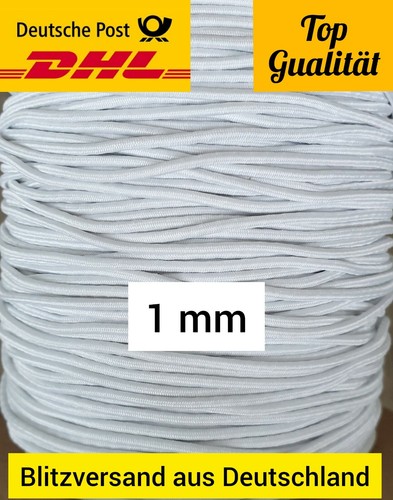 Gummikordel 1mm Gummiband Rundgummi Mundbedeckung Gummilitze Bastelzubehör 1 mm - Bild 3 von 3