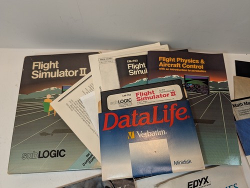 Commodore 64 Games & Software Lot Flight Simulator II Serve & Volley Math Maze - Picture 2 of 10