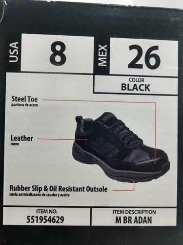 Brahma Negro Para Hombre Punta de Acero Bajo Trabajo Zapatos Resistentes al Aceite Talla 8 Usados - Imagen 6 de 11