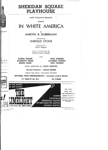 IN WHITE AMERICA SHOWCARD,NOV.24 & DEC.1 1963(?)-MOSES GUNN, GLORIA FOSTER, ETC - Picture 2 of 3