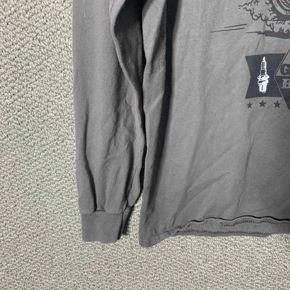 Camisa GMBG Gas Monkey Bar N Grill Para Hombres Grande Gris Mangas Largas Gráfico Motociclista Foto 3 de 4