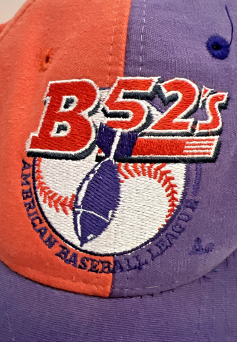 De colección Años 90 B 52 Liga Americana de Béisbol SnapBack Gorra Gorra Naranja Púrpura RARA - Imagen 2 de 11