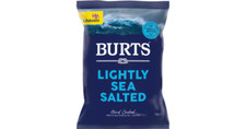 Burts Lightly Sea Salted Hand Cooked British Potato Chips 150g, Case of 10
