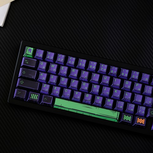 EVA Unit-01 Keycap Set 148 Keys PBT Cherry Profile Anime Neon Sublimation - Afbeelding 4 van 5
