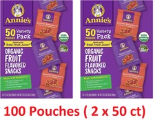 Annie'S Fruit Snacks VARIETY 100 (2 x 50 PACK SIZE) Organic Fruit Snacks Berry