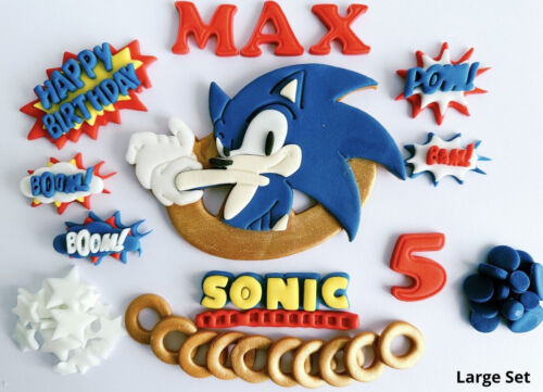 Essbarer Fondant Sonic mit Ring Kuchen Topper Fondant Zuckerpaste Dekorationen - Bild 11 von 11