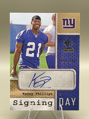 2008 SP Rookie Threads Signing Day SD-KP Kenny Phillips auto  ~ 044/180 ~ Giants
