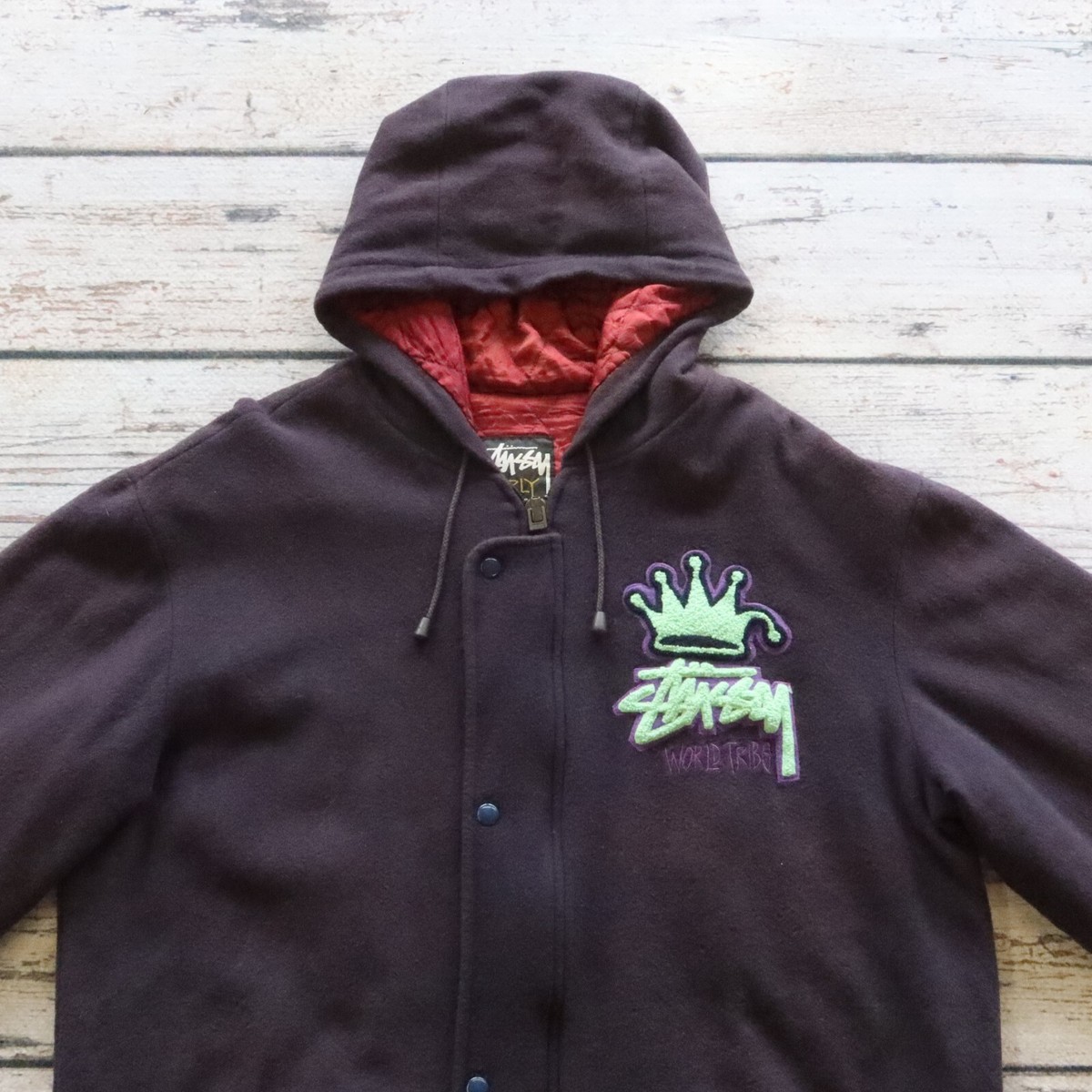 Vintage Stussy Burly Gear World Tribe Wool Parka Size L | eBay