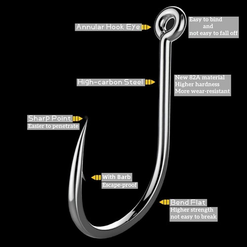 Fishing Hooks Set High Carbon Steel Bulk Saltwater Freshwater 400 Pack - Picture 7 of 9