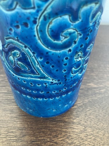 Bitossi Alondi Keramik Vase Italy Rimini pottery 60 er fat lava vintage - Bild 7 von 9