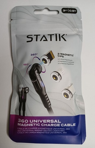 Statik 360 Universal Magnetic Charge Cable 3ft/0.9m with 3 Magnetic Tips