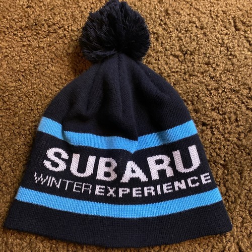SUBARU Winter Experience Gorro Negro Azul Subaru Auto Hat Outback Forester Usado en Excelente Condición