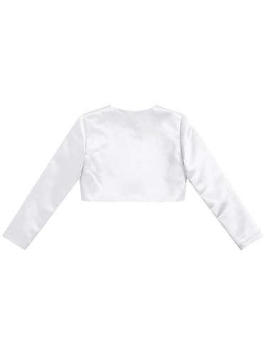 FEESHOW Kids Girls Cardigans Satin Bolero Shrug Flower Girl Dress Coat AU - Picture 14 of 27