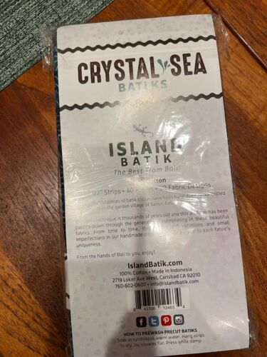 Batik Jelly Roll von Island Batik, Crystal Sea, 40 Teile in Verpackung, 100% Kinderbett. - Bild 2 von 2