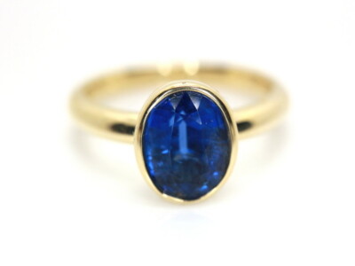 GOLDJUNGE69 * SOGNI D`ORO EDELSTEIN RING (17) KYANIT OVAL 1,7ct  375er GELBGOLD