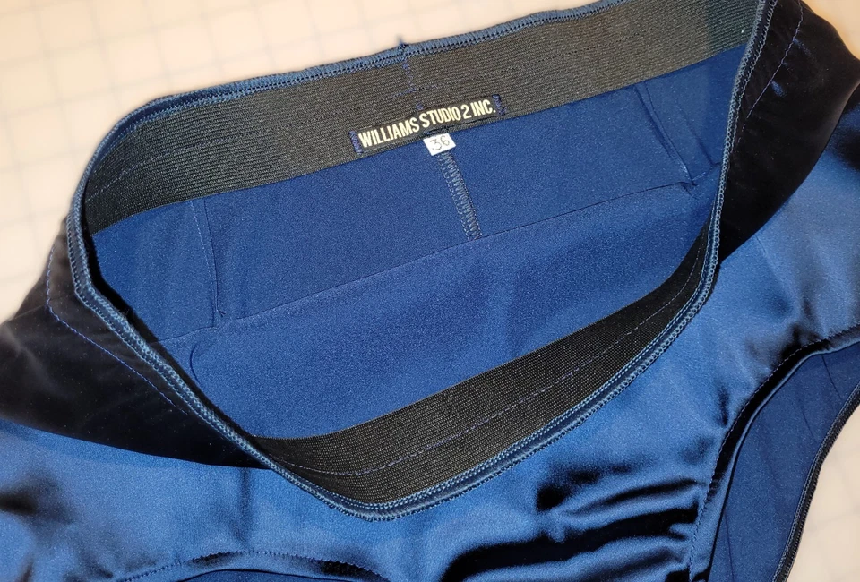 Pantalones Cortos Héroe Azul Elastizados Satén por WS2 32" Cintura Foto 2 de 3