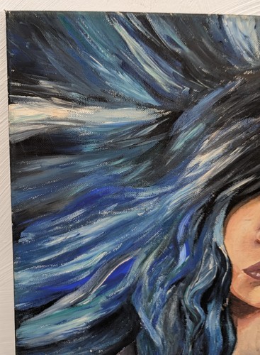 Original Oil On Canvas Painting The Fairy Morgana Signed 16inx20in - Picture 6 of 9