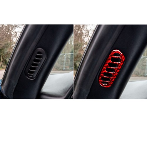 2 pegatinas de ventilación de aire pilar de fibra de carbono roja para puerta de automóvil para Corvette C5 98-05 - Imagen 3 de 7