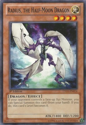 Yu-Gi-Oh! Radius, The Half-Moon Dragon Card - LTGY-EN014 Common, Lord Of The Tachyon Galaxy, Unlimited Edition - View #8