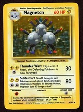 Pokemon Magneton Base Set Unlimited Holo Rare 9/102