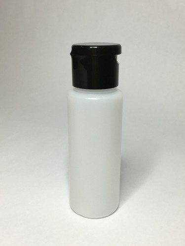 60ml HDPE Plastic Opaque Cylindrical Bottles + Black Flip Top Cap ANY AMOUNT - Bild 3 von 3