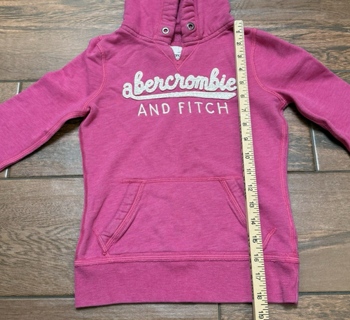 Girls SOFT Abercrombie Pink Sweatshirt Hoodie Sequins Kids Sz Small - Picture 4 of 7
