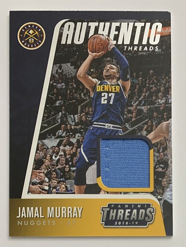 Parche de camiseta 2018-19 Panini Threads auténtico Jamal Murray usado en juegos #AT-JMY - Imagen 1 de 3