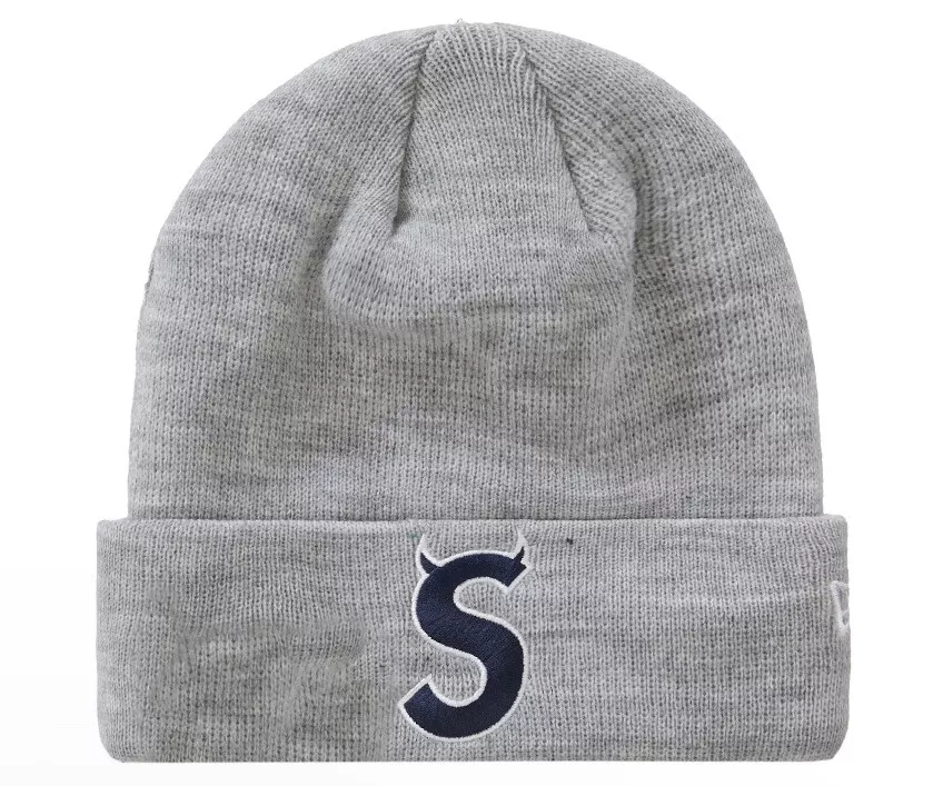 Supreme® New Era® S Logo Beanie (^Nouveau) gris bruyère