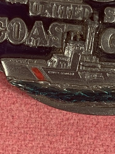 Vintage 1988 Siskiyou United States Coast Guard Belt Buckle U-80 Pewter NOS - Picture 2 of 10