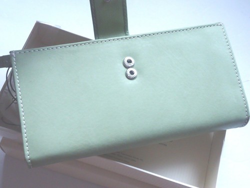 Ladies Leather Checkbook Wallet, Green NEW - Picture 2 of 8