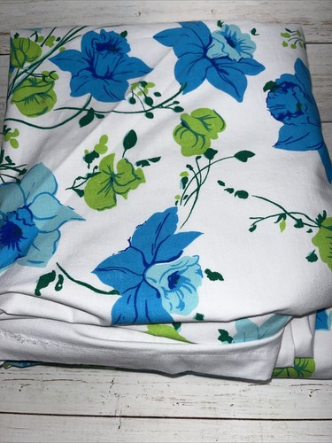 Vintage Martiex 1 Pillow Cases 2 Full Flat Sheet Made USA Floral Percal Soft St