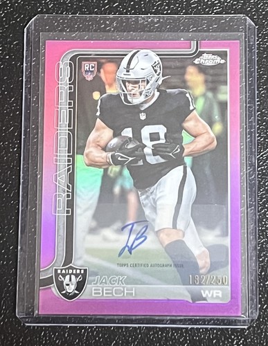 JACK BECH 2025 TOPPS CHROME #RA-JBE ROOKIE AUTO PINK REFRACTOR RC /250
