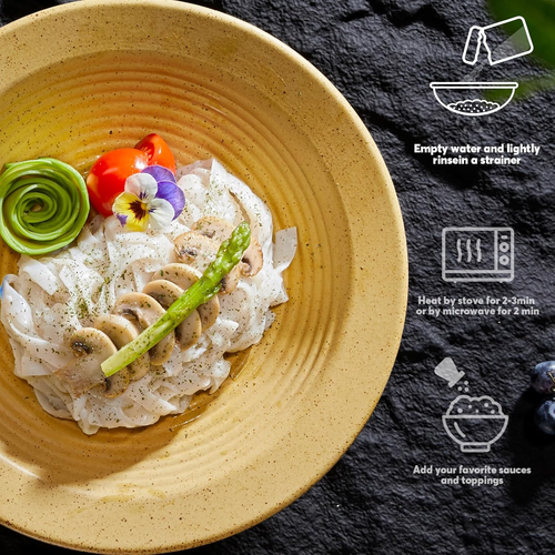 YUHO Shirataki Konjac Noodles Fettuccine Keto Pasta Gluten Free Low Carbs Vegan - Picture 3 of 12