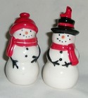 Snowman Red Bird Mini Salt Pepper Shaker Set-Cracker Barrel Collection — photo 1