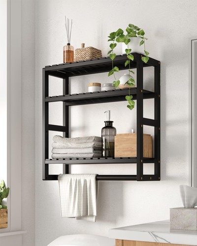 Over The Toilet Storage Bathroom Shelves Wall Mounted 3 Tier Space Saver Corn...