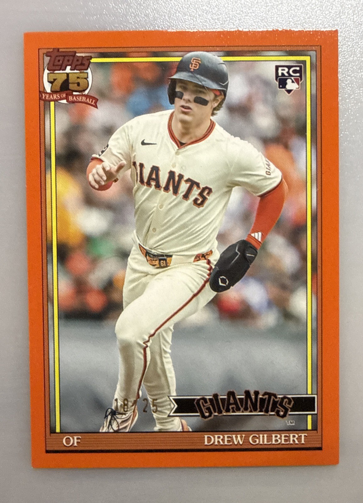 🔥2026 Topps Series 2 1991 Topps Orange /25 #91B2-40 Drew Gilbert RC SF Giants🔥