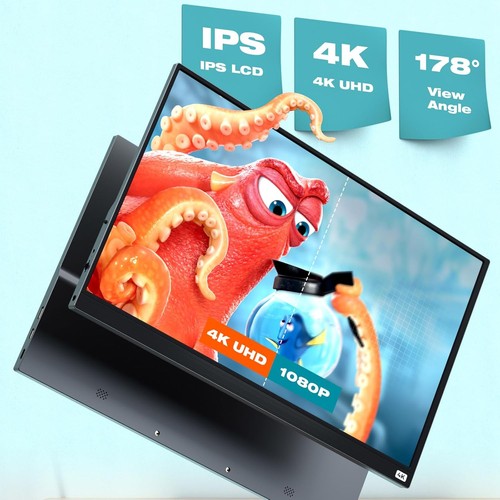 4K 60HZ Portable Monitor, 15.6'' QHD IPS 3840×2160 USB C HDMI Monitor Display - Picture 8 of 12