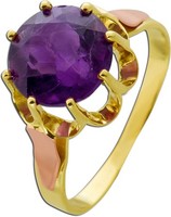 Amethystring Gold 585 14K Lila Edelstein 3.8Ct Antikschmuck