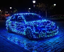 USB Christmas Car Multicolor Lights 196.85ft(2 pcs of 98.4252ft) Mobile+Remote