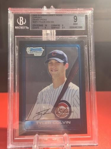 2006 Bowman Draft Chrome Draft Picks Tyler Colvin #DP1 GRADED 9 BECKETT - Picture 2 of 4
