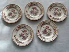 Syracuse Bombay Old Ivory Plate dark pink flowers made in USA 6 1/4" dia