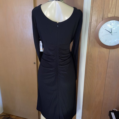 NEW R&M Richards 12 Dress Draped Back 5881 Black Rhinestone Clips Party #E40 - Picture 2 of 11