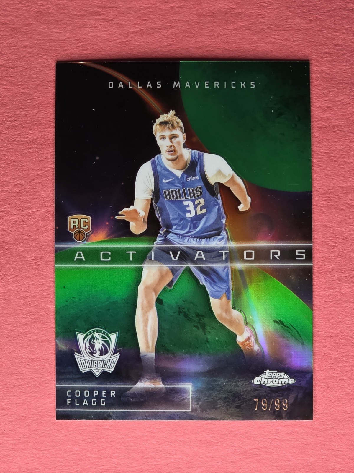 2025-26 Topps Chrome Cooper Flagg Activators RC Green Refractor /99 SP Mavericks