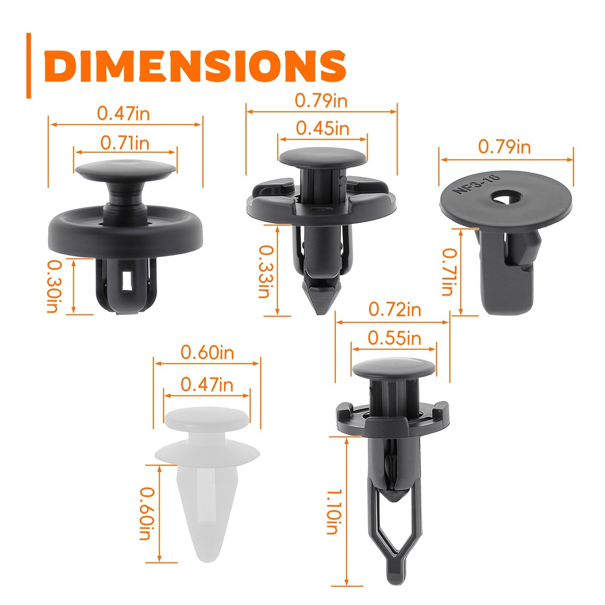100X For TOYOTA/LEXUS Bumper Trim Panel Clips Push Rivet Inner