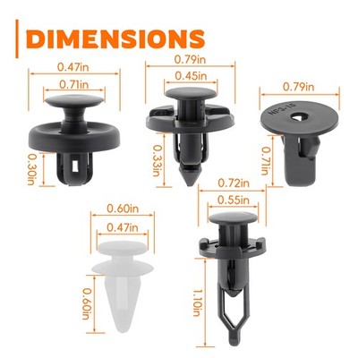 パーツ Princess.c-211 100PCS For Toyota Prius C / Prime Push Rivets Bumper Wheel Arch