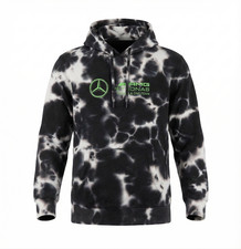 Sudadera con capucha Mercedes AMG Petronas F1 Team Tie Dye para hombre L negra blanca verde logotipo nueva con etiquetas